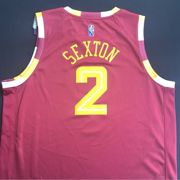 NWT Nike Collin Sexton Cleveland Cavaliers #2 Red City Jersey NBA 75 Diamond YXL - Picture 5 of 5